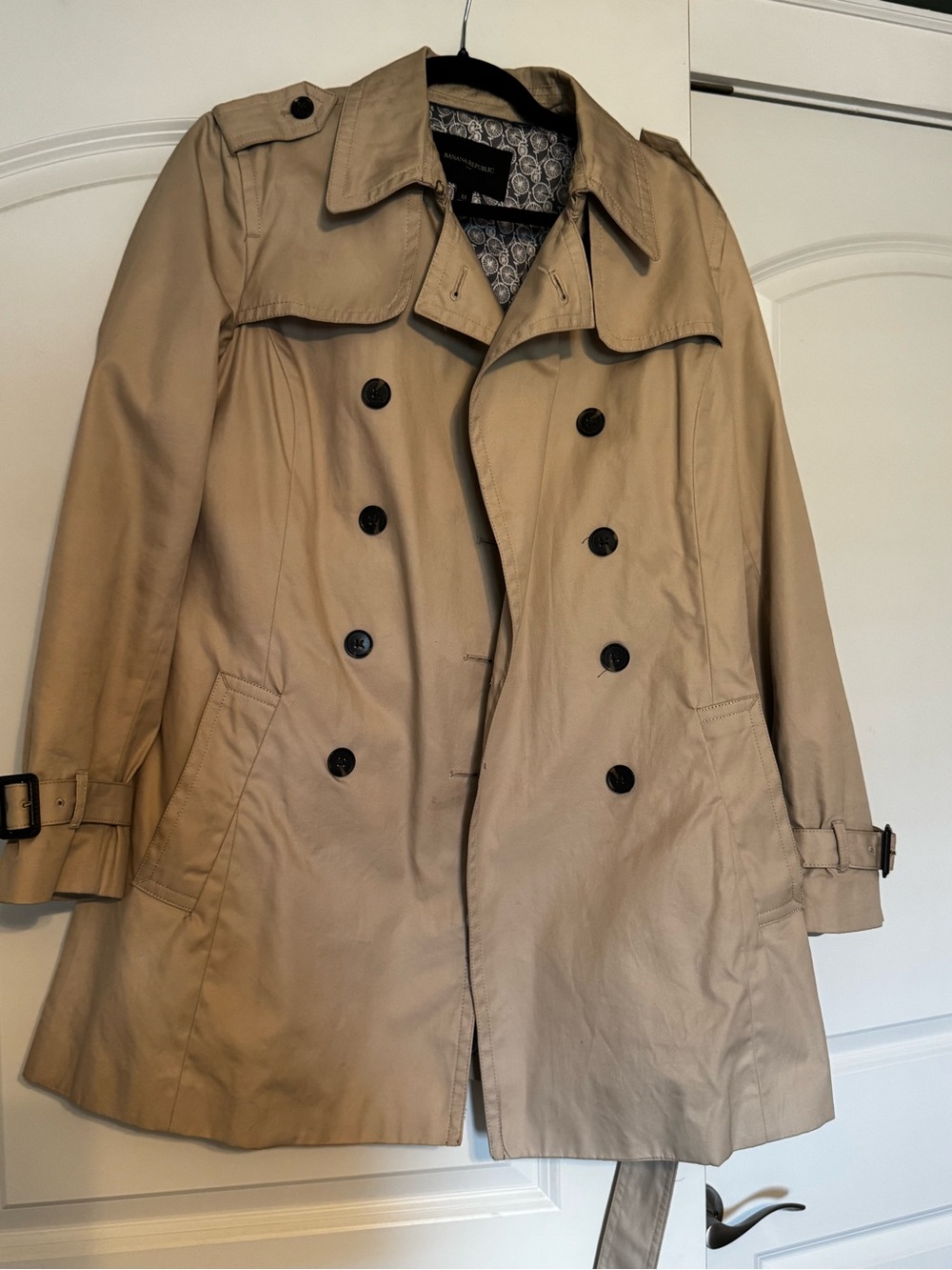 Banana Republic Beige Double-Breasted Trench Coat